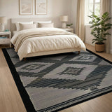 Southwestern Beige Geometric Diamond Woven Area Rug