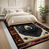 Majestic Grizzly Bear Southwestern Area Rug