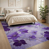 Purple Magnolia Floral Area Rug