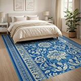 Indigo Floral Vintage Area Rug