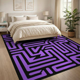 Purple Maze Geometric Area Rug