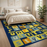 Vibrant Multi-Color ABC Alphabet Kids Area Rug