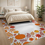 Autumn Pumpkin Harvest Border Area Rug