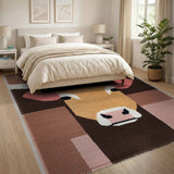 Geometric Longhorn Cow Head Rug