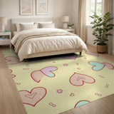 Whimsical Cartoon Hearts Area Rug