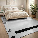 Black White Geometric Bordered Area Rug