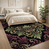 Purple Gold Ornate Floral Vintage Area Rug