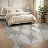 Abstract Interlocking Oval Geometric Area Rug