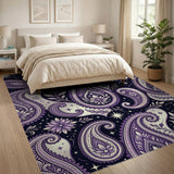 Purple Paisley Starry Night Area Rug
