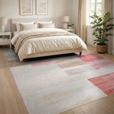 Modern Geometric Pink Stripe Area Rug