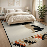 Southwestern Black Rabbit Silhouette Area Rug