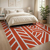 Geometric Modern Red Bold Red Geometric Modern Area Rug
