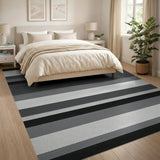 Striped Black and White Bold Black White Striped Area Rug