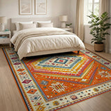 Vibrant Southwestern Diamond Motif Rug
