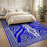 Blue Geometric Modern Area Rug