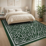 Intricate Green Traditional Persian Area Rug