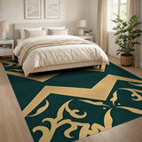 Teal Gold Ornate Persian Area Rug