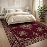 Opulent Red Gold Medallion Persian Rug
