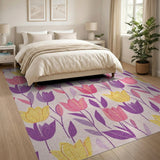 Vibrant Tulip Garden Multi-Color Area Rug