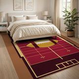 Geometric Modern Red Football Field Area Rug
