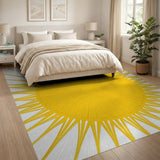 Geometric Modern Radiant Yellow Sunburst Area Rug