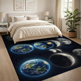 Cosmic Moon Phases and Earth Eclipse Rug