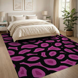 Vibrant Pink Geometric Abstract Pink Area Rug