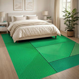 Green Vibrant Green Geometric Modern Area Rug