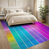 Multi-color and Patterns Vibrant Rainbow Gradient Stripe Area Rug