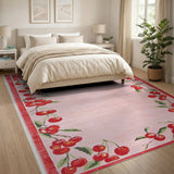 Cherry Border Pink Area Rug