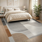 Modern Abstract Geometric Grey Area Rug