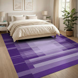 ODIKA Washable Purple Abstract Geometric Rug, Low Pile Non-Slip Area Rug