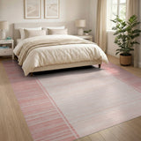 Geometric Modern Blush Pink Vertical Stripe Area Rug