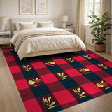 Red Pomegranate Plaid Fruit Rug