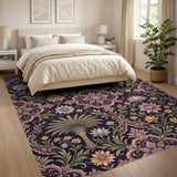 Ornate Purple Mandala Floral Area Rug