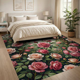Vintage Peach Pink Climbing Roses Area Rug