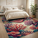Multi-color and Patterns Vibrant Coral Reef Coastal Area Rug