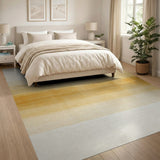 Beige Ombre Gradient Distressed Area Rug