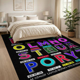 Vibrant Alphabet License Plate Kids Rug