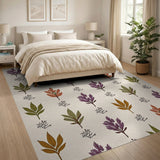 Lavender Sprig Autumn Leaf Floral Rug
