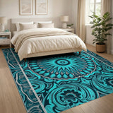 Teal Mandala Medallion Persian Rug