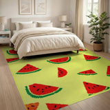 Sunny Watermelon Slices Yellow Area Rug