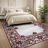 Red Ornate Border Ornate Red Floral Border Area Rug