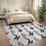 Grey Abstract Geometric Pattern Area Rug