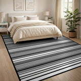 Black and White Bold Horizontal Stripe Bold Black White Horizontal Stripe Area Rug