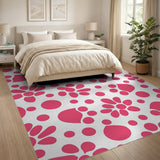 Floral Vintage Whimsical Pink Floral Pattern Area Rug