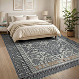 Black and White Bold Heritage Tribal Geometric Area Rug