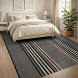 Striped Grey Black Area Rug