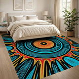 Multi-color and Patterns Vibrant Sunburst Geometric Area Rug