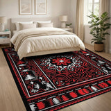 Red Heritage Tribal Snowflake Pine Rug